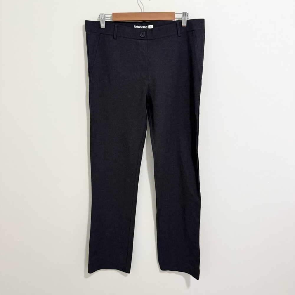 Betabrand Charcoal Grey Straight Leg Pants - Picture 2 of 8
